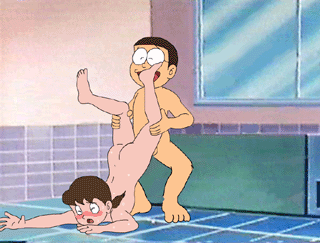 animated animated_gif barefoot bath blush doraemon feet loli lowres minamoto_shizuka nobi_nobita nude rubbing short_twintails shota hetero straight_shota toes twintails uncensored