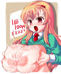 1girl areolae blush breast_squeeze breasts breasts_outside cum cum_on_body cum_on_breasts cum_on_upper_body fujiyama_takashi highres huge_breasts inverted_nipples long_hair nipples open_mouth orange_hair paizuri red_eyes solo tongue rating:Explicit score:15 user:joeyjoe 1girl areolae blush breast_squeeze breasts breasts_outside cum cum_on_body cum_on_breasts cum_on_upper_body fujiyama_takashi highres huge_breasts inverted_nipples long_hair nipples open_mouth orange_hair paizuri red_eyes solo tongue rating:Explicit score:15 user:joeyjoe