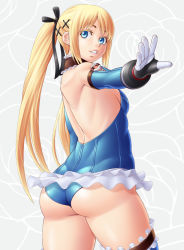 1girl arm_at_side armpits ass back backless_outfit bangs bare_back bare_shoulders black_gloves black_ribbon blonde_hair blue_eyes blue_legwear blue_leotard breasts colored_eyelashes cowboy_shot cross-laced_clothes dead_or_alive dead_or_alive_5 detached_sleeves floral_background flower foreshortening from_side garters gloves grey_background grin hair_ornament hair_ribbon hairclip halterneck highres leotard lips long_hair looking_at_viewer looking_back marie_rose masato_(mk) namesake o-ring outstretched_arm parted_bangs ponytail ribbed_leotard ribbon rose shiny shiny_clothes sideboob sidelocks small_breasts smile solo standing stitches thighhighs thighs turtleneck twintails very_long_hair white_gloves x_hair_ornament rating:Safe score:67 user:danbooru 1girl arm_at_side armpits ass back backless_outfit bangs bare_back bare_shoulders black_gloves black_ribbon blonde_hair blue_eyes blue_legwear blue_leotard breasts colored_eyelashes cowboy_shot cross-laced_clothes dead_or_alive dead_or_alive_5 detached_sleeves floral_background flower foreshortening from_side garters gloves grey_background grin hair_ornament hair_ribbon hairclip halterneck highres leotard lips long_hair looking_at_viewer looking_back marie_rose masato_(mk) namesake o-ring outstretched_arm parted_bangs ponytail ribbed_leotard ribbon rose shiny shiny_clothes sideboob sidelocks small_breasts smile solo standing stitches thighhighs thighs turtleneck twintails very_long_hair white_gloves x_hair_ornament rating:Safe score:67 user:danbooru