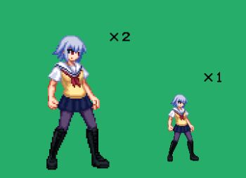  1girl animated animated_png ben-tou blue_hair boots lowres m.u.g.e.n macha_(rm720) pantyhose pixel_art red_eyes school_uniform serafuku short_hair skirt sprites sweater_vest yarizui_sen 