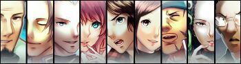  3girls 6+boys highres ichimiya_(kyokugen_dasshutsu) junpei_(kyokugen_dasshutsu) kurashiki_akane kyokugen_dasshutsu kyokugen_dasshutsu:_9_jikan_9_nin_9_no_tobira multiple_boys multiple_girls niels_(kyokugen_dasshutsu) ninth_man_(kyokugen_dasshutsu) santa_(kyokugen_dasshutsu) seven_(kyokugen_dasshutsu) yashiro_(kyokugen_dasshutsu) yotsuba_(kyokugen_dasshutsu) 