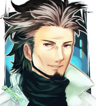  1boy beard facial_hair ichimiya_(kyokugen_dasshutsu) kyokugen_dasshutsu kyokugen_dasshutsu:_9_jikan_9_nin_9_no_tobira looking_at_viewer smile solo 