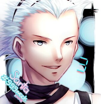  kyokugen_dasshutsu kyokugen_dasshutsu:_9_jikan_9_nin_9_no_tobira santa_(kyokugen_dasshutsu) smile white_hair 
