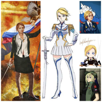  highres junketsu kill_la_kill kiryuuin_satsuki_(cosplay) military military_uniform natalia_poklonskaya russian uniform 