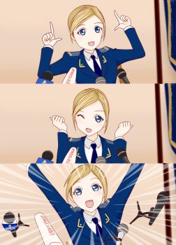  blonde_hair blue_eyes natalia_poklonskaya smile uniform 