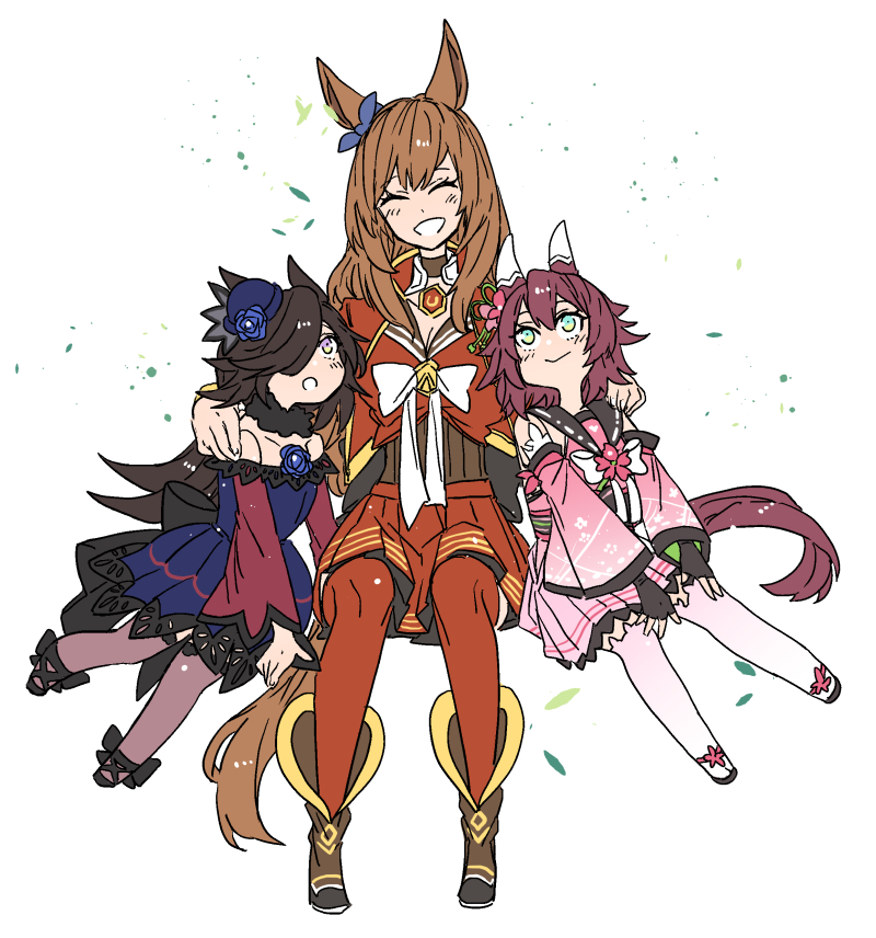 asuka (junerabitts), maruzensky (umamusume), rice shower (umamusume