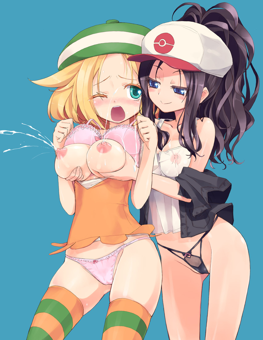 S Girls Alternate_legwear Bel_pokemon Black_hair Black_panties Blonde_hair Blue_background Blue_eyes Blush Bow Bow_bra Bow_panties S Girls Alternate_legwear Bel_pokemon Black_hair Black_panties Blonde_hair Blue_background Blue_eyes Blush Bow Bow_bra Bow_panties