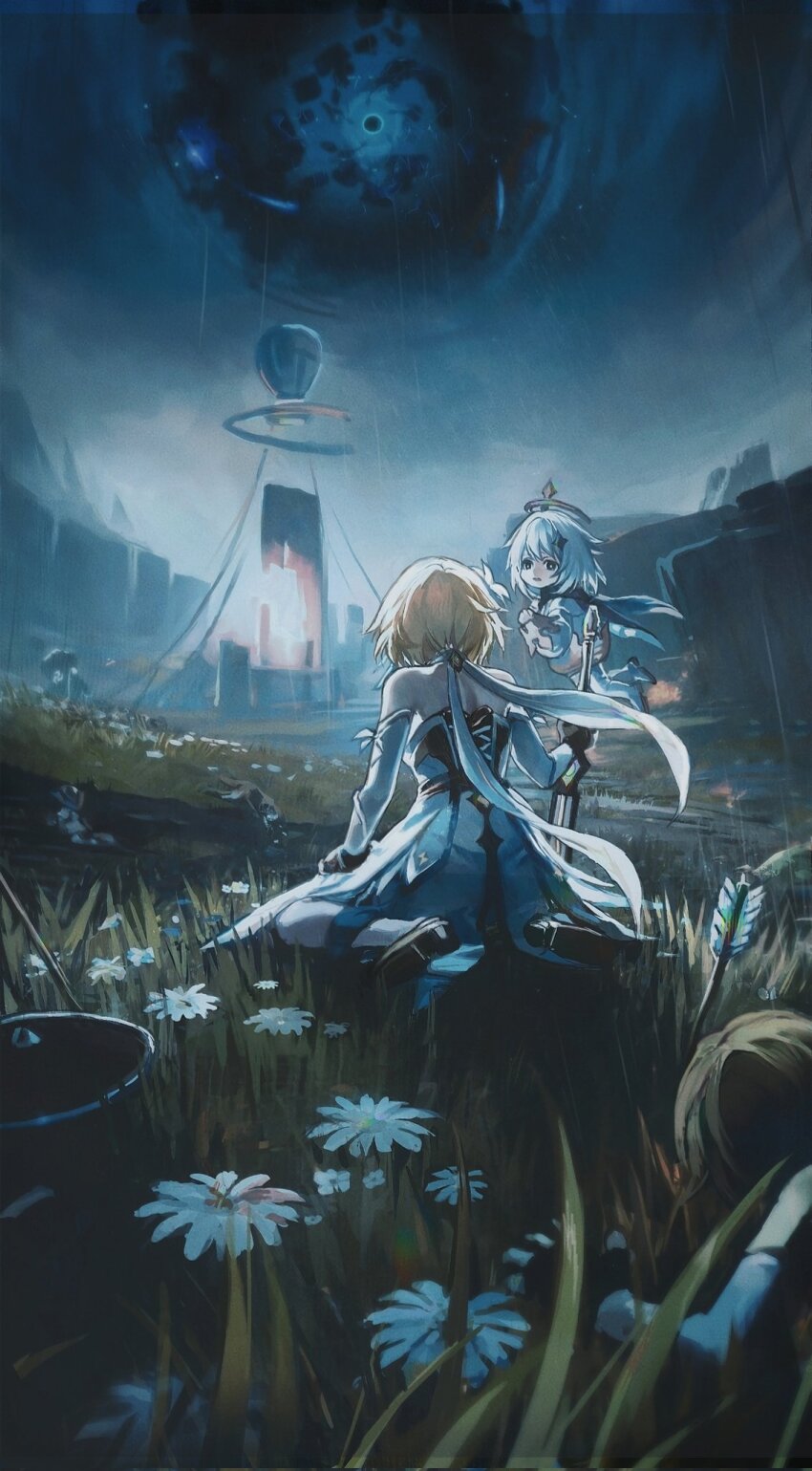 lumine (genshin impact), paimon (genshin impact), genshin impact