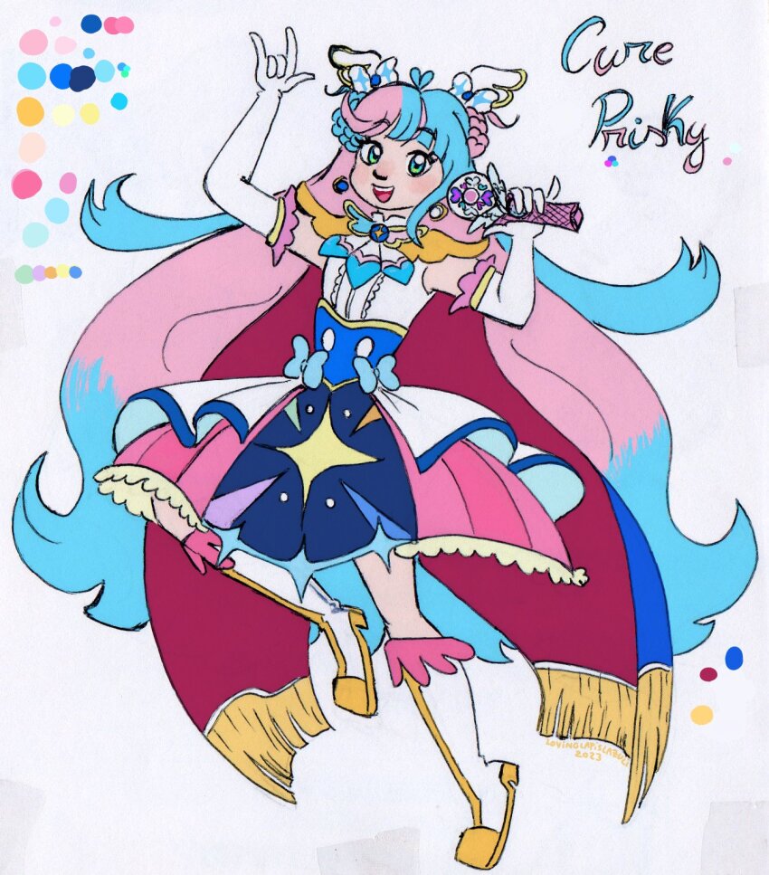 cure prism, cure sky, hirogaru sky! precure, precure, highres, blue
