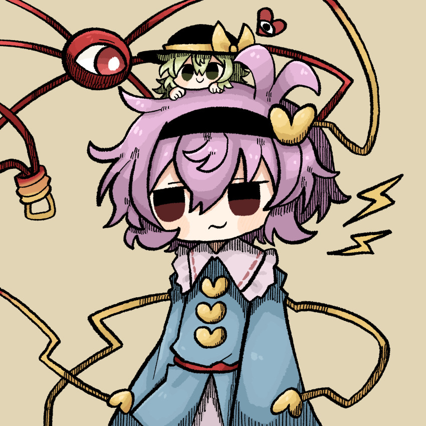 zunusama, komeiji koishi, komeiji satori, touhou, highres, 2girls, s