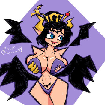  andy_mobuzami bikini demon demon_girl digimon digimon_(creature) lilithmon mark_of_evil pubic_tattoo swimsuit tattoo wings 