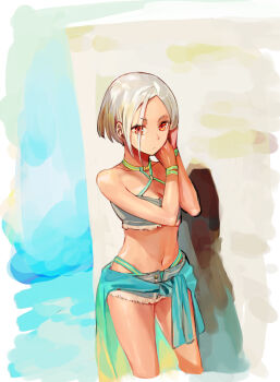  dark-skinned_female dark_skin original ox_(baallore) ramina_(baallore) red_eyes tagme white_hair  rating:Sensitive score:36 user:TheDuriel