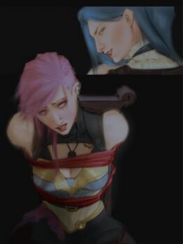  absurdres arcane:_league_of_legends arcane_caitlyn arcane_vi butch/femme_couple caitlyn_(league_of_legends) clothed_female_nude_female clothed_sex cuck_chair_(meme) face_piercing highres league_of_legends meme nose_piercing nude piercing selfcest smitski vi_(league_of_legends) yuri 