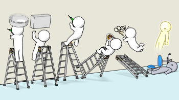 arms_up box chair curry curry_rice death easel falling falling_washpan falling_washpan food giving_up_the_ghost holding holding_food holding_power_drill holding_spoon ishiimark_sign ladder lying motion_blur multiple_others office_chair on_back on_floor open_mouth original rice sitting smile spoon standing swivel_chair washtub