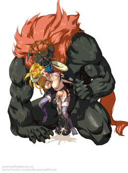  1girl animal_penis arms_behind_back bad_end beast_ganon blonde_hair blue_tongue braid breasts captured colored_tongue cum cum_in_pussy cum_on_body cum_on_penis cum_overflow forced functionally_nude furry ganon grabbing_another's_arm greengriffin hetero holding_another's_wrist horse_penis human_onahole large_breasts large_insertion licking licking_another's_neck long_hair monster monster_boy monster_sex nintendo one_eye_closed open_mouth penis pig princess_zelda pussy rape red_hair restrained scratches sex sheik size_difference straight_hair super_smash_bros. teeth the_legend_of_zelda the_legend_of_zelda:_twilight_princess torn_clothes tusks unwanted_creampie zelda_(twilight_princess) 