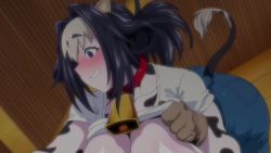  1boy 1girl animal_ears animated anime_screenshot anus bell_(kemonokko_tsuushin) breast_sucking breasts censored cow_ears cow_girl cow_print_skin cow_tail cum cum_in_pussy hetero hiro_(kemonokko_tsuushin) huge_breasts kemonokko_tsuushin_~ushi_musume_bell~ lactation nipples panties penis pussy sex shota sound spread_legs tail underwear vaginal video  rating:Explicit score:427 user:wakethelight