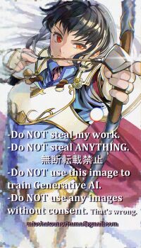  1girl absurdres adversarial_noise aiming aiming_at_viewer armor astrid_(fire_emblem) black_hair bow_(weapon) breastplate cape commission commissioner_upload fingerless_gloves fire_emblem fire_emblem:_radiant_dawn gloves highres holding holding_bow_(weapon) holding_weapon long_hair misokatsuhaumai nintendo non-web_source orange_eyes pauldrons pink_cape shoulder_armor solo upper_body weapon 