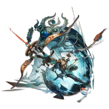  1boy aqua_eyes arknights arrow_(projectile) baggy_pants belt_pouch bird black_boots black_cape black_gloves black_pants black_robe boots bow cape chest_belt dynamic_pose foreshortening full_body gloves glowing glowing_eyes hat highres holding holding_arrow hood hooded_cape ju_(arknights) knee_up looking_at_viewer mask official_art one-eyed pants pelvic_curtain pointing pouch qiumoyixing quiver robe robot scope single_sleeve solo tachi-e tassel third-party_source torn_cape torn_clothes torn_gloves transparent_background white_hat wide_brim 