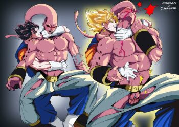 1cuntboy blonde_hair blush clitoris colored_skin cuntboy dragon_ball dragonball_z earrings erection jewelry looking_at_another majin_buu majinbuusama muscular muscular_male pectorals penis pink_skin pipibobof1 potara_earrings pussy red_eyes super_buu super_saiyan testicles torn_clothes vaginal vegetto yaoi