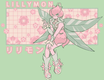 digimon digimon_(creature) flower ivan_chalk_santos lilimon monster_girl petals plant_girl v