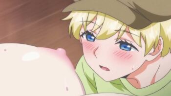  1boy 1girl 2023 20s age_difference animated anime_screenshot biting blonde_hair blue_eyes blunt_bangs blunt_ends blush bob_cut bouncing_breasts breast_focus breast_sucking breastfeeding breasts card closed_eyes clothes_down clothes_lift clothes_pull covering_breasts covering_privates fishnet_thighhighs fishnets green_shirt grey_hair groping groping_breast hands_up hat hetero jewelry large_breasts leo_(majo_wa_kekkyoku_sono_kyaku_to) licking licking_nipple lowres majo_wa_kekkyoku_sono_kyaku_to..._the_animation missionary mojikawa_(majo_wa_kekkyoku_sono_kyaku_to) nipple_biting nipple_stimulation nipple_tweak nipples older_female_and_younger_male one_eye_closed onee-shota open_mouth purple_eyes shirt shirt_lift shoes shorts shota size_difference sleeveless sleeveless_sweater sound stimulating_nipples sweat sweater table tagme teeth thighhighs tongue tongue_out turtleneck turtleneck_sweater undressing video witch witch_hat 