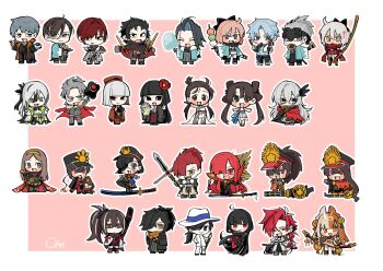  ahoge aqua_haori arms_behind_head asa_no_ha_(pattern) asymmetrical_clothes asymmetrical_sleeves black_coat black_eyes black_hair black_hakama black_hat black_kimono black_scarf black_suit blue_hair blue_sash blunt_bangs body_markings brown_hair camellia cape chacha_(fate) chest_ribbon chibi chibi_only cloak clothes_over_shoulder coat coat_on_shoulders collared_cape collared_coat commentary_request cotton_candy crest cropped_kimono cropped_shirt cup curry curry_rice curtained_hair dango disposable_cup dual_wielding eyebrow_cut eyepatch facial_mark family_crest fate/grand_order fate_(series) feather_hair_ornament feathers fedora fiery_hair flower food forehead forehead_mark formal_clothes fur-trimmed_coat fur_shawl fur_trim goma1021 green_jacket grey_eyes grey_hakama grey_scarf hair_flower hair_ornament hair_over_one_eye hair_pulled_back hair_ribbon hairband hakama halterneck hand_fan haori harada_sanosuke_(fate) hat high_ponytail highres hijikata_toshizou_(fate) hime_cut himiko_(fate) himiko_(first_ascension)_(fate) holding holding_cotton_candy holding_food holding_ice_cream holding_polearm holding_skewer holding_sword holding_weapon hood hooded_jacket ice_cream ice_cream_bar iyo_(fate) izumo_no_okuni_(fate) jacket japanese_clothes jewelry jinbei_(clothes) katana kawakami_gensai_(fate) kawakami_gensai_(first_ascension)_(fate) kimono komahime_(fate) kondou_isami_(fate) kondou_isami_(white_kotetsu)_(fate) long_hair low_ponytail magatama magatama_necklace medallion medium_sideburns midriff military_hat mori_nagayoshi_(fate) mori_nagayoshi_(second_ascension)_(fate) multicolored_hair multicolored_jacket multicolored_kimono mysterious_ranmaru_x_(fate) nagakura_shinpachi_(fate) nagakura_shinpachi_(third_ascension)_(fate) nagao_kagetora_(fate) neck_warmer necklace ningen_mukotsu_(fate) oda_kippoushi_(fate) oda_nobukatsu_(fate) oda_nobunaga_(fate) oda_nobunaga_(maou_avenger)_(fate) oda_uri okada_izou_(fate) okita_souji_(fate) okita_souji_(koha-ace) okita_souji_(third_ascension)_(fate) okita_souji_alter_(fate) okita_souji_alter_(first_ascension)_(fate) orange_scarf oryou_(fate) pants peaked_cap pinstripe_jacket pinstripe_pants pinstripe_pattern pinstripe_suit polearm ponytail popped_collar prosthesis prosthetic_arm red_cape red_cloak red_coat red_eyes red_hair red_kimono red_scarf ribbon rice saika_magoichi_(fate) saitou_hajime_(fate) saitou_hajime_(first_ascension)_(fate) sakamoto_ryouma_(fate) sanshoku_dango sash scar scar_on_face scar_on_forehead scarf sen_no_rikyu_(fate) sen_no_rikyu_(first_ascension)_(fate) senbei sharp_teeth shawl sheath sheathed shinsengumi_(fate) short_kimono shorts sideburns single_sleeve skewer sparse_stubble spear spiked_headband split-color_hair streaked_hair striped_clothes striped_jacket striped_suit suit sword sword_on_back takasugi_shinsaku_(fate) takeda_shingen_(fate) takeda_shingen_(first_ascension)_(fate) teeth topknot toudou_heisuke_(fate) twintails two-tone_hair two-tone_jacket two-tone_kimono uesugi_kenshin_(second_ascension)_(fate) vertical-striped_suit wagashi war_fan weapon weapon_on_back white_hair white_hakama white_haori white_hat white_jacket white_kimono white_shorts white_suit wide_sleeves wrist_cuffs yamanami_keisuke_(fate) yamanami_keisuke_(third_ascension)_(fate) yellow_hairband yunomi 