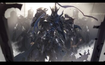  armor armored_core artorias_the_abysswalker backlighting bad_id bad_pixiv_id blurry cape cowboy_shot dark_souls_(series) dark_souls_i depth_of_field highres letterboxed mecha mono_(jdaj) no_humans robot sword tagme torn_cape torn_clothes weapon  rating:Sensitive score:8 user:danbooru