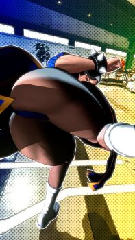 1girl 3d ass blue_dress boots bracelet capcom china_dress chinese_clothes chun-li dress fatal_fury fatal_fury:_city_of_the_wolves female_focus game_screenshot huge_ass jewelry solo spiked_bracelet spikes street_fighter street_fighter_6 thick_thighs thighs video_game_screencap white_boots