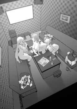 1boy 3girls age_difference amazon_position bisexual_female breasts cellphone unworn_clothes ffm_threesome full_body girl_on_top greyscale group_sex hetero highres holding holding_phone indoors kaori_(sky-freedom) karaoke large_breasts monochrome multiple_girls nipples nude onee-shota original phone recording rena_(sky-freedom) sex shota sky-freedom socks taking_picture teenage_girl_and_younger_boy threesome vaginal yui_(sky-freedom) rating:Explicit score:813 user:danbooru