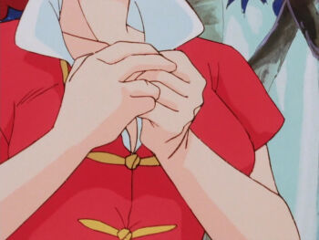 1girl animated anime_screenshot breasts dress nipples official_art ranma-chan ranma_1/2 red_dress solo tagme undressing video white_dress  rating:Questionable score:71 user:nestofar