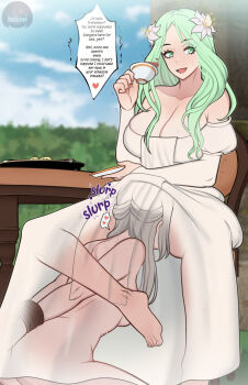  breasts cunnilingus edelgard_von_hresvelg fire_emblem fire_emblem:_three_houses nintendo oral public_indecency rhea_(fire_emblem) scocks4you stealth_sex tagme tea under_skirt yuri 