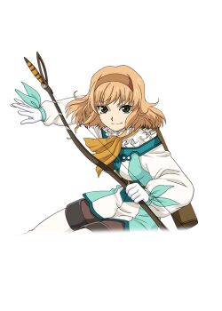  1girl artist_request ascot blonde_hair bow_(weapon) breasts brown_hairband brown_pantyhose closed_mouth commentary cowboy_shot game_cg gloves green_eyes hairband holding holding_bow_(weapon) holding_weapon looking_at_viewer medium_breasts natalia_luzu_kimlasca_lanvaldear official_art orange_ascot pantyhose quiver short_hair smile solo tales_of_(series) tales_of_asteria tales_of_the_abyss thighhighs third-party_source transparent_background weapon white_gloves white_thighhighs 