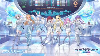  6+girls artist_request blue_pants blue_skirt boots commentary cropped_jacket demon_girl english_commentary full_body highres himemori_luna holoforce hololive hololive_fantasy houshou_marine jacket jewelry long_hair looking_at_viewer miniskirt multiple_girls necklace official_alternate_costume official_art pants rabbit_girl second-party_source sheep_girl shiranui_flare shirogane_noel shirt short_hair single_sleeve skirt standing thigh_boots tokoyami_towa tsunomaki_watame turtleneck usada_pekora very_long_hair virtual_youtuber white_boots white_jacket white_pants white_shirt white_skirt 