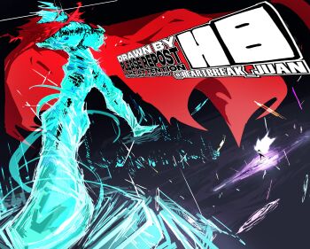  absurdres artist_name cape chou_tengen_toppa_gurren-lagann commentary energy english_commentary english_text from_below galaxy heartbreak_juan highres mecha meme red_cape robot simon_shades space spiral_power sunglasses super_robot tengen_toppa_gurren_lagann triangular_eyewear universe watermark wide_power_stance_low-angle_shot_(meme) 