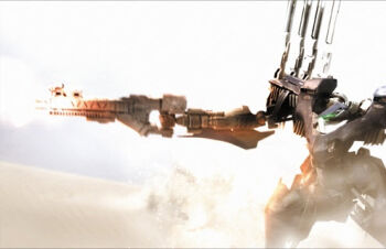  armored_core armored_core:_brave_new_world firing fromsoftware lowres mecha no_humans robot rocket_launcher weapon 