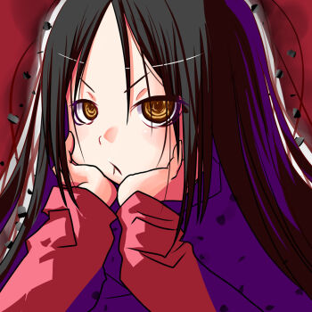  1girl alma_wade black_hair brown_eyes f.e.a.r. female_focus gradient_background long_hair miyama_(es) solo  rating:Sensitive score:38 user:salarta