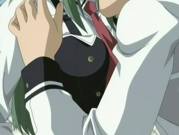  00s 1boy 1girl 2005 animal_ears animated anime_screenshot bible_black bible_black_only biting biting_clothes blue_eyes bouncing_breasts breasts breasts_squeezed_together closed_eyes clothes_pull dress fake_ears fence grabbing_another's_breast green_hair groping groping_breast ito_mika large_breasts long_hair necktie nipple_arousal nipple_biting nipple_hardening nipple_stimulation nipple_stimulation_through_clothes nipple_tweak nipple_tweak_through_clothes open_clothes opening_another's_clothes outdoors rabbit_ears red_dress school school_roof school_rooftop school_uniform sound sunset tagme video 