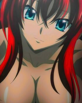  1girl absurdres blue_eyes breasts cleavage high_school_dxd highres large_breasts long_hair looking_at_viewer nude red_hair rias_gremory solo  rating:Explicit score:15 user:ita_gds