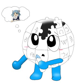  animated animated_gif baby_globe baby_globe_(wikipedia_mascot) bad_tag blue_arms blue_legs blue_penis_tip blush colored_skin cum cum_overflow drooling erection globe highres non-web_source personification speech_bubble thinking_of_someone_else thought_bubble what white_skin wikipe-tan wikipedia 