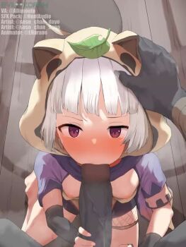  1boy 1girl animal_ears animal_hood animated audible_speech barefoot blush bouncing_breasts breasts cum cum_in_mouth enarane erection fellatio genshin_impact hand_on_another's_head handjob hentaudio hetero hilichurl_(genshin_impact) hood hood_up interspecies irrumatio large_penis leaf leaf_on_head loli looking_at_viewer moaning monster ninja nipples oral penis pov pov_crotch pov_hands purple_eyes raccoon_ears raccoon_hood sayu_(genshin_impact) shimo_hisae_(voice_actor) short_hair small_breasts solo_focus soso_(chlgksk110) sound tagme uncensored veins veiny_penis video wide-eyed zorak_the_evil 