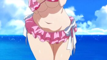  10s 1girl animated animated_gif anime_screenshot artist_request bikini breasts brown_hair cleavage closed_eyes cloud female_focus kaneko_hiraku kazami_torino large_breasts lowres mature_female navel ocean outdoors plump screencap sky smile solo standing swimsuit valkyrie_drive valkyrie_drive_-mermaid- water  rating:Sensitive score:229 user:Missfire