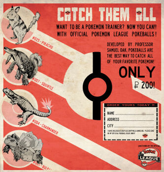  bulbasaur character_name charmander english_text fake_ad fire flame-tipped_tail gen_1_pokemon lizard logo matthewethan nintendo no_humans parody pikachu poke_ball pokemon pokemon_(creature) poster_(medium) realistic red_background squirtle starter_pokemon_trio style_parody tail turtle  rating:Sensitive score:18 user:danbooru