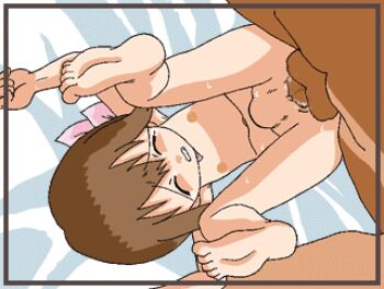  1boy 1girl age_difference aged_down animated animated_gif barefoot border completely_nude dark-skinned_male dark_skin digimon digimon_adventure facing_viewer feet flat_chest hetero loli lowres lying navel nipples nude on_back on_bed penis piledriver_(sex) pussy pussy_juice redking sex soles stomach_bulge sweat toes uncensored vaginal yagami_hikari  rating:Explicit score:370 user:Calvin3