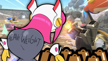  1girl 3d ass bandana_waddle_dee bent_over disembodied_hand female_focus from_behind highres huge_ass kirby_(series) kirby_air_ride kirby_air_riders knuckle_joe long_hair magolor nintendo pink_hair scott_falco susie_(kirby) wide_hips 