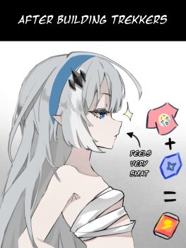  1girl armpit_crease armpits belly breasts budget_sarashi female_tyrant_(stella_sora) highres laggg2500 meme non-web_source petite presenting_armpit profile sarashi small_breasts stella_sora tyrant_(stella_sora) uohhhhhhhhh!_(meme) 