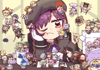  >_< >_o +++ 6+girls :> :3 :d :o :t ;) =_= ? ^^^ ^_^ absolutely_everyone absurdres ahoge aiguillette aikawa_megumi animal_costume animal_ears animal_hood annoyed aoi_erika apron asakura_karen_(heaven_burns_red) asami_makiko_(heaven_burns_red) beret black_cape black_hair black_jacket black_ribbon blindfold blonde_hair blue_bow blue_eyes blue_hair blue_jacket blue_ribbon blunt_bangs blush blush_stickers book boots bow bowtie box braid broom broom_riding brown_cloak brown_gloves brown_hair brown_jacket bungo_yayoi buttons byakko_(heaven_burns_red) cape capelet carole_reaper cat_ears chair charlotta_skopovskaya chibi climbing cloak closed_eyes closed_mouth coat collared_shirt commentary_request covered_eyes cup dark_skin date_akari double_bun dress eating everyone eye_mask falling flower flying flying_sweatdrops food frills garrison_cap glasses gloves goggles goggles_on_head goggles_on_headwear green_eyes green_hair green_hairband green_ribbon grey_hair hair_between_eyes hair_bow hair_bun hair_flower hair_ornament hair_over_one_eye hair_ribbon hairband hairclip hanamura_shiki hand_on_own_cheek hand_on_own_chin hand_on_own_face hand_up hanging hat hatodokei head_rest headband headphones heaven_burns_red helmet high_ponytail highres higuchi_seika hiiragi_kozue holding holding_cup holding_paper holding_pen holding_pencil hood hood_up hoodie horns indoors irene_redmayne ishii_iroha izumi_yuki_(heaven_burns_red) jacket japanese_clothes kanzaki_adelheid kayamori_ruka kimono kiryuu_miya kunimi_tama kura_satomi kurozawa_maki li_yingxia long_hair long_sleeves looking_at_another looking_at_object looking_down low_ponytail lying maid maid_headdress maria_de_angelis maruyama_kanata mask matsuoka_chiroru mikoto_fubuki military military_hat military_uniform minase_ichigo minase_sumomo mini_person minigirl mizuhara_aina monocle mouth_mask mug multicolored_hair multiple_girls murofushi_risa musical_note nanase_nanami_(heaven_burns_red) narby_(heaven_burns_red) natsume_inori neck_ribbon necktie newsboy_cap nikaidou_misato no_mouth notice_lines nun o_o ogasawara_hisame on_stomach one_eye_closed one_eye_covered ooshima_ichiko ooshima_isuzu ooshima_minori ooshima_muua ooshima_niina ooshima_yotsuha opaque_glasses open_mouth orange_eyes orange_hair paper paper_stack parted_bangs peaked_cap pen pencil pink_hair pink_ribbon plate ponytail pout puffy_sleeves purple_hair purple_ribbon red-framed_eyewear red_bow red_bowtie red_eyes red_hair red_hairband red_jacket red_ribbon ribbon sakuraba_seira satsuki_mari school_uniform shirakawa_yuina shirt short_hair siblings side_ponytail sidelocks sitting skirt sleep_mask sleeping smile squiggle standing star_(symbol) streaked_hair sugawara_chie sunglasses sweatdrop swept_bangs table tail tea teacup teapot tenne_miko tezuka_saki thighhighs toujou_tsukasa triangle_mouth tsukishiro_mona twin_braids twintails two-tone_hair two_side_up upside-down v-shaped_eyebrows very_long_hair vritika_balakrishnan wa_maid wavy_mouth white_dress white_gloves white_hair white_hairband white_shirt witch_hat xd yamawaki_bon_ivar yanagi_mion yellow_eyes 