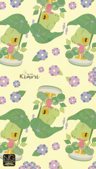  black_eyes boots colored_sclera commentary flower gen_3_pokemon highres holding holding_leaf leaf meme_(sleepsheep) nintendo pokemon pokemon_(creature) pokemon_focus symbol-only_commentary tail treecko water yellow_boots yellow_eyes yellow_sclera 