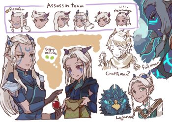  3girls 4boys blue_eyes elf facepaint horns long_hair lujanne_(the_dragon_prince) multiple_boys multiple_girls pheonix phoe-phoe_(the_dragon_prince) pointy_ears purple_eyes rayla_(the_dragon_prince) runaan_(the_dragon_prince) silver_hair the_dragon_prince  rating:Sensitive score:2 user:ZDragonX