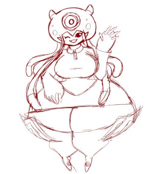 digimon digimon_(creature) jellyfish_girl jellymon monster_girl one_eye_closed shun_gt tentacle_hair tentacles wide_hips wink