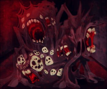  absurdres black_background blood commentary_request constricted_pupils extra_eyes extra_faces highres inumata0823 lobotomy_corporation looking_at_viewer monster mountain_of_smiling_bodies multiple_faces no_humans project_moon wide-eyed 